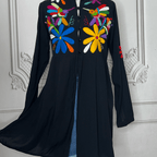 Mexican Otomi Pleated Rayon Tunic Mexican Otomi Pleated Rayon Tunic