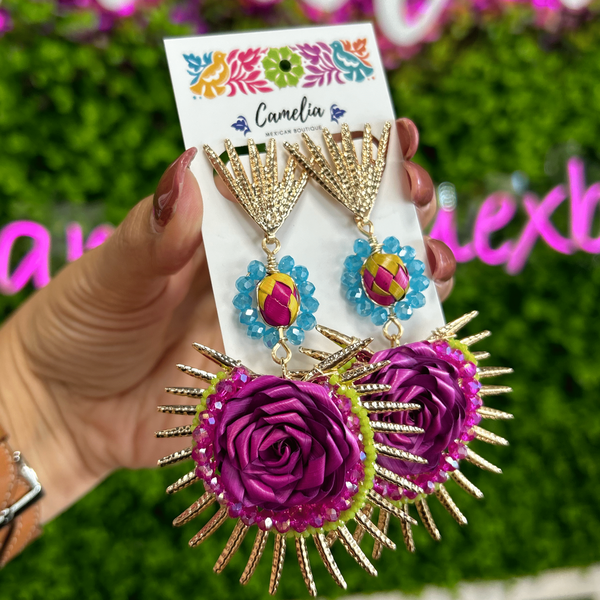 Mexican Palm Earrings - Crown