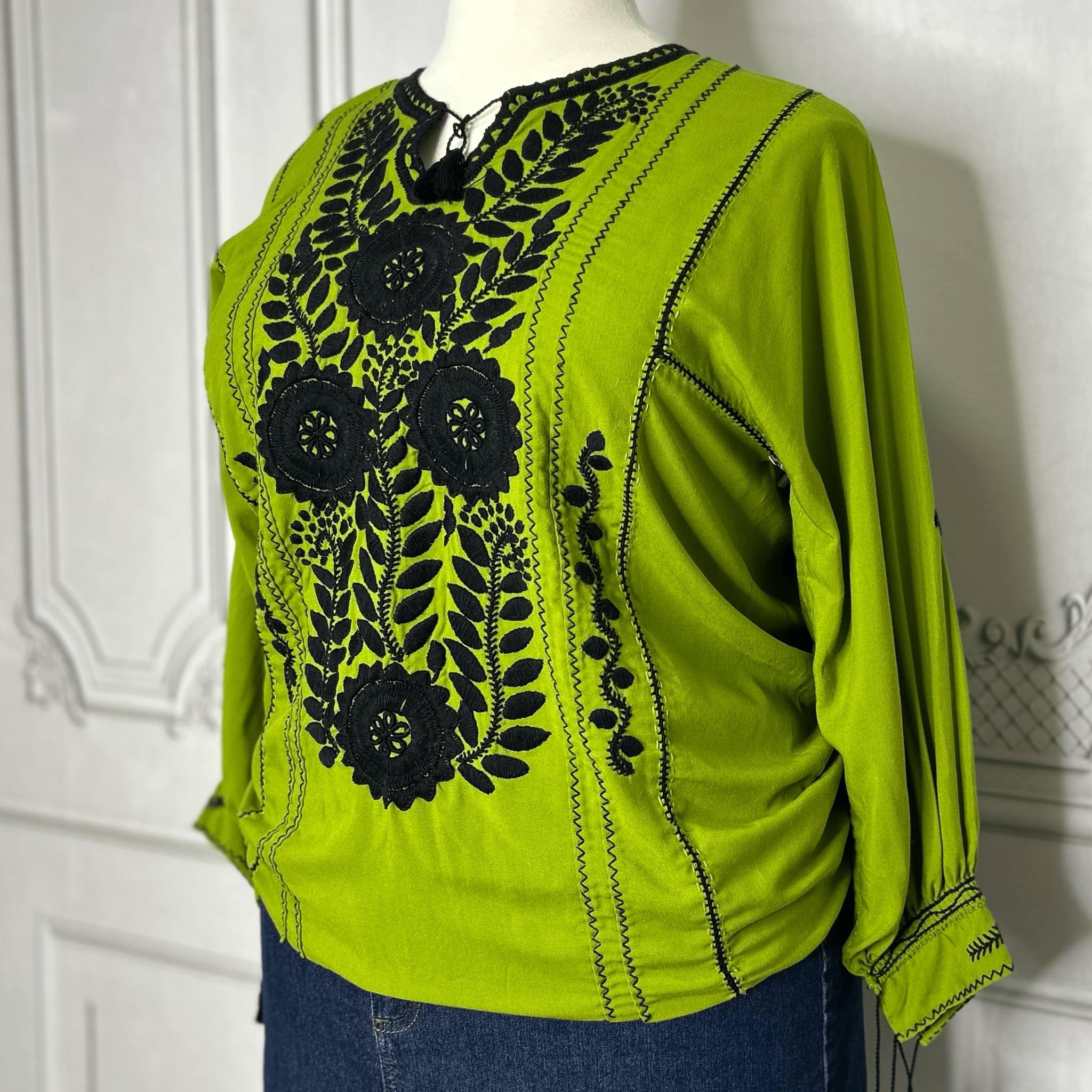 Mexican Plus Size 3/4 Sleeve Tunic - Rococo Mexican Plus Size 3/4 Sleeve Tunic - Rococo