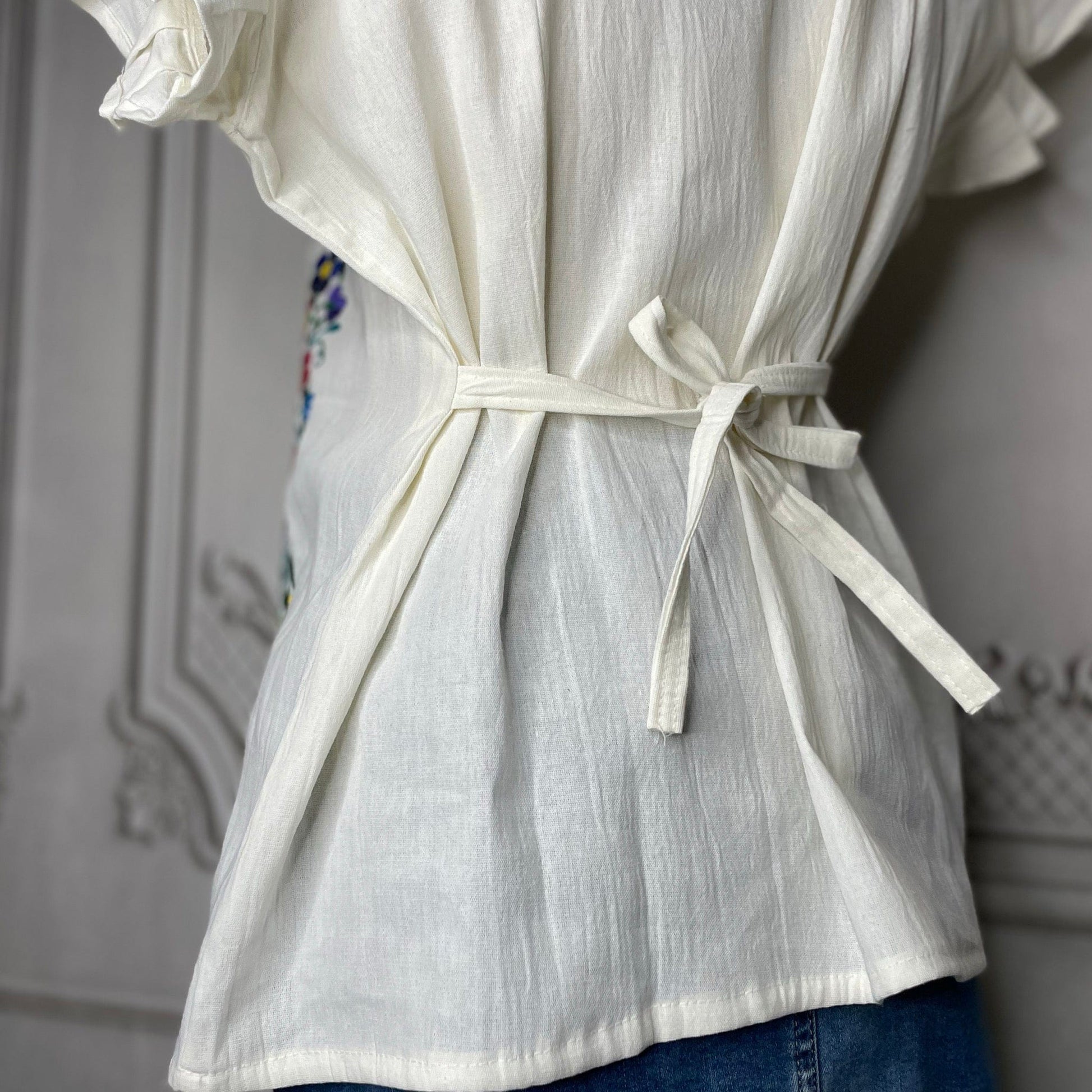 Mexican Ruffled Sleeve Blouse - Daisy