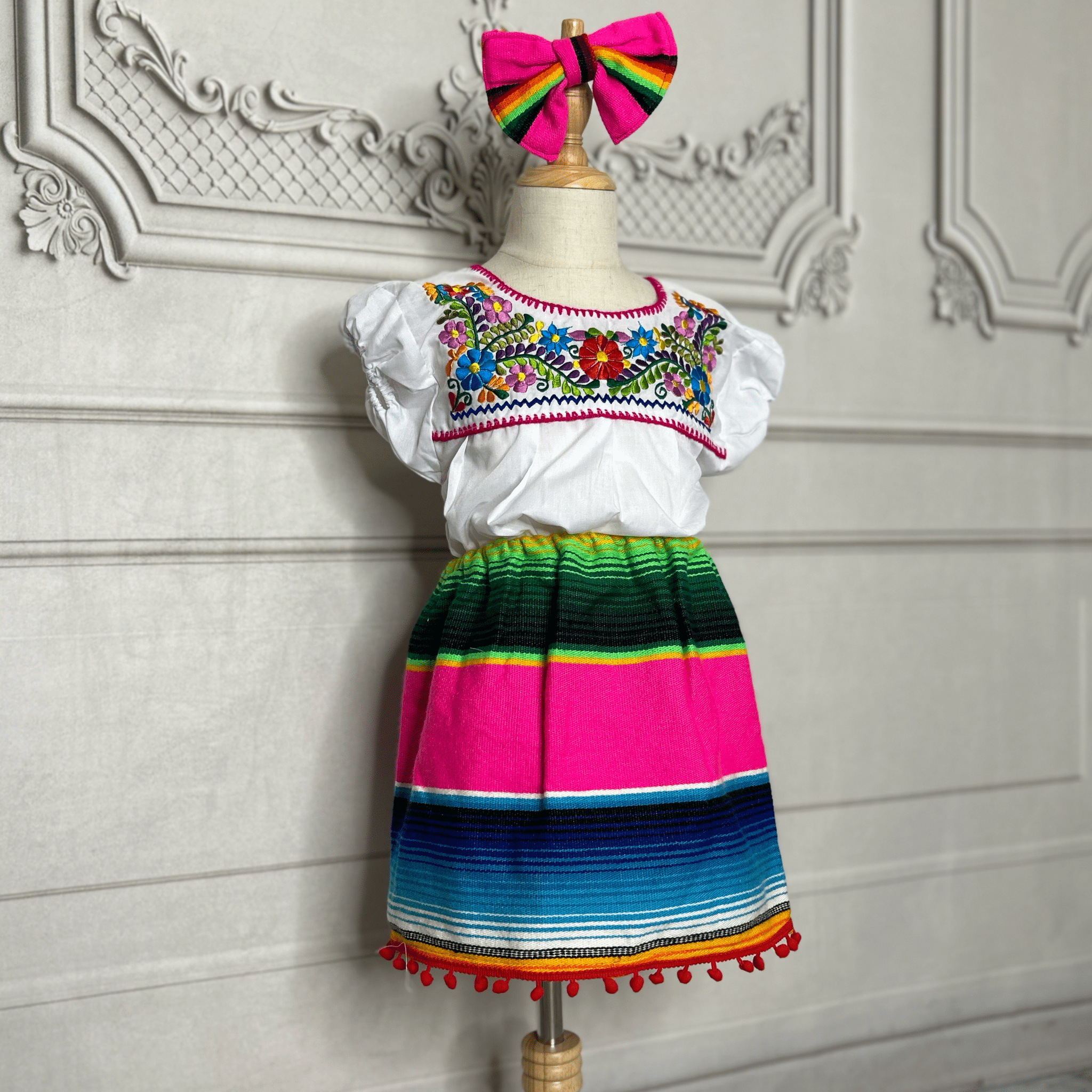 Mexican Sarape Skirt Set - Girls Mexican Sarape Skirt Set - Girls