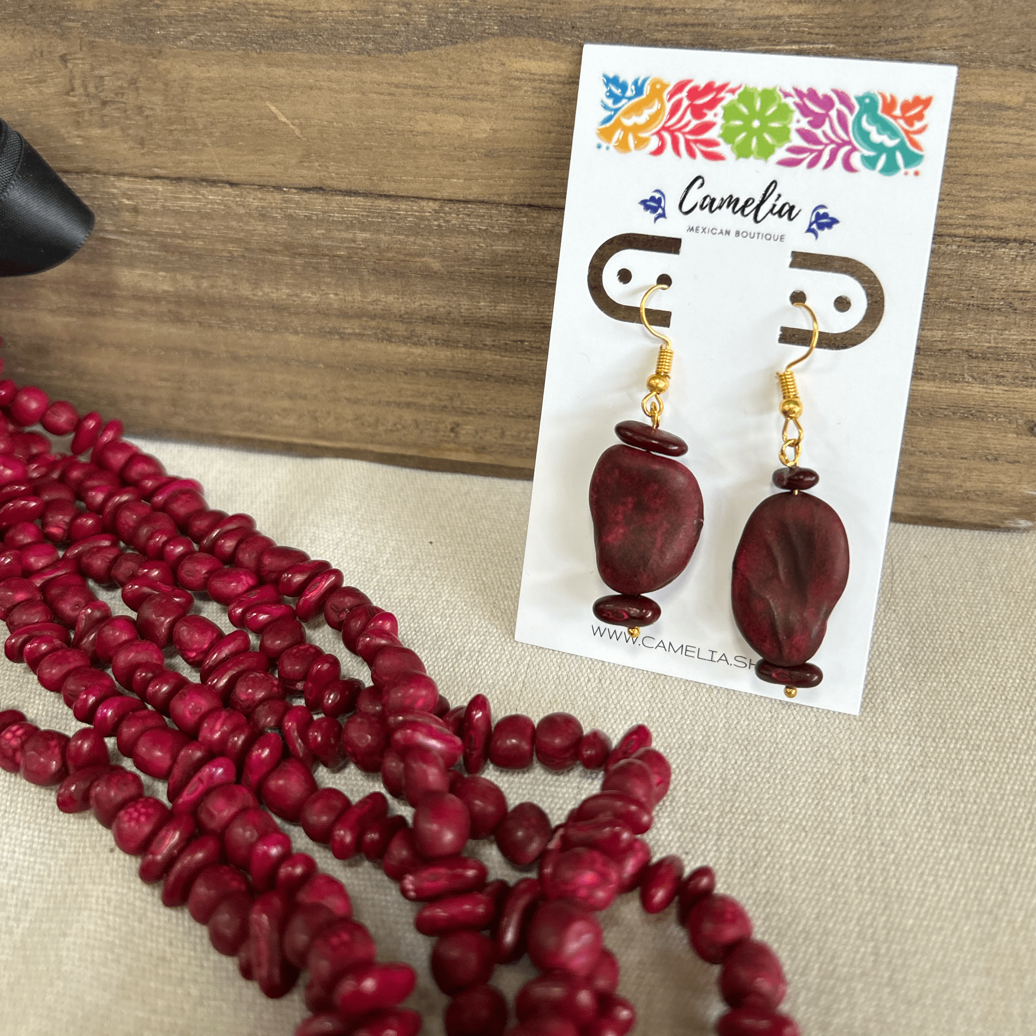 Mexican Seed Braided Necklace - Cambaya Bow