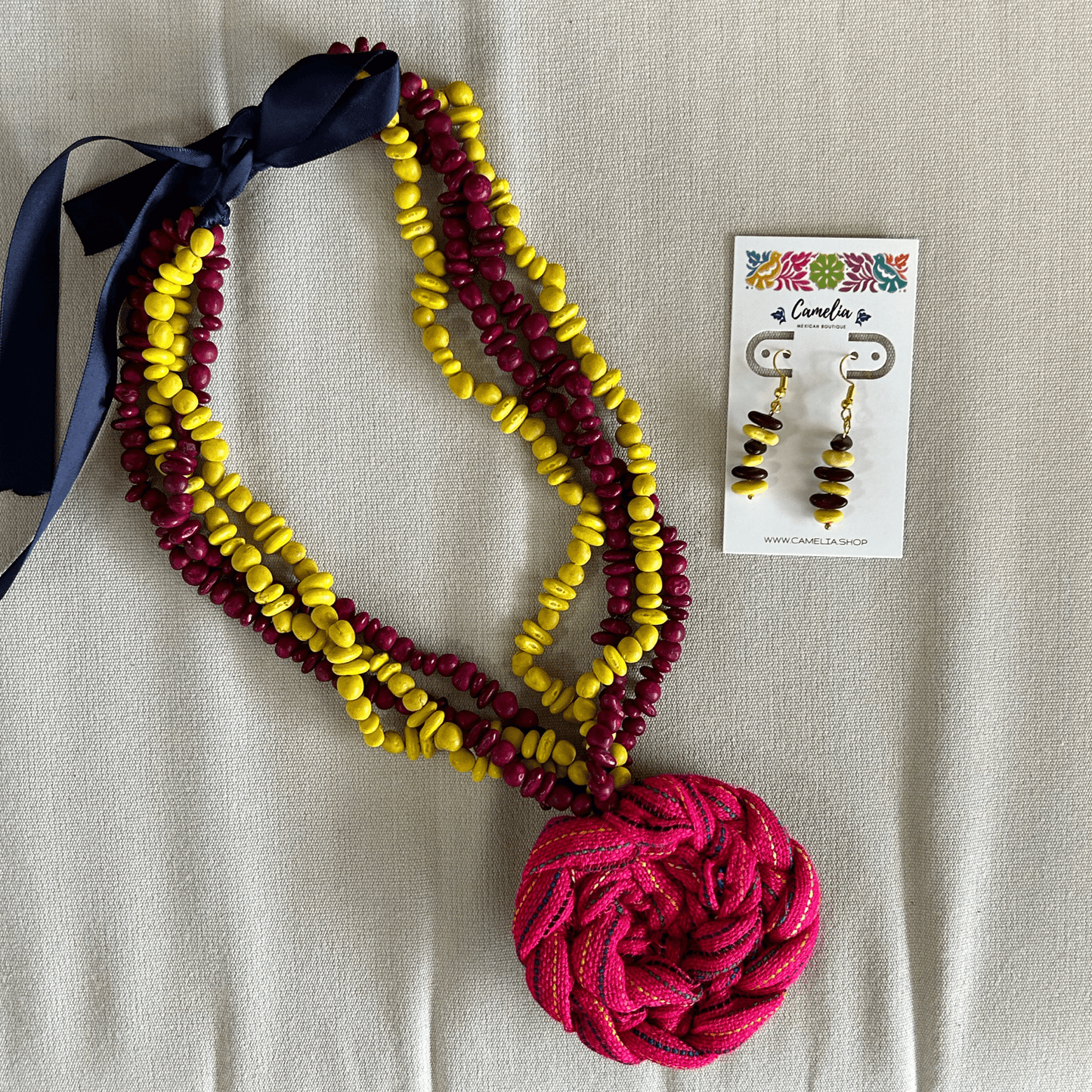 Mexican Seed Braided Necklace - Cambaya Rose