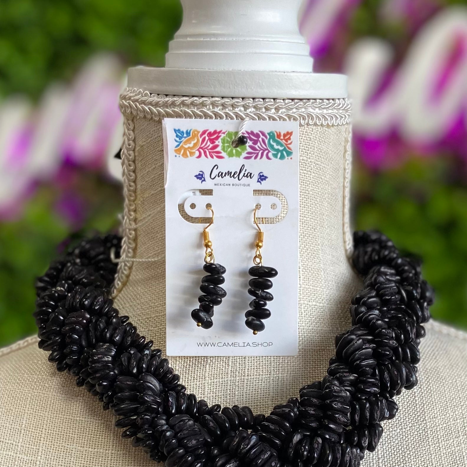 Mexican Seed Braided Necklace Heart set Mexican Seed Braided Necklace Heart set