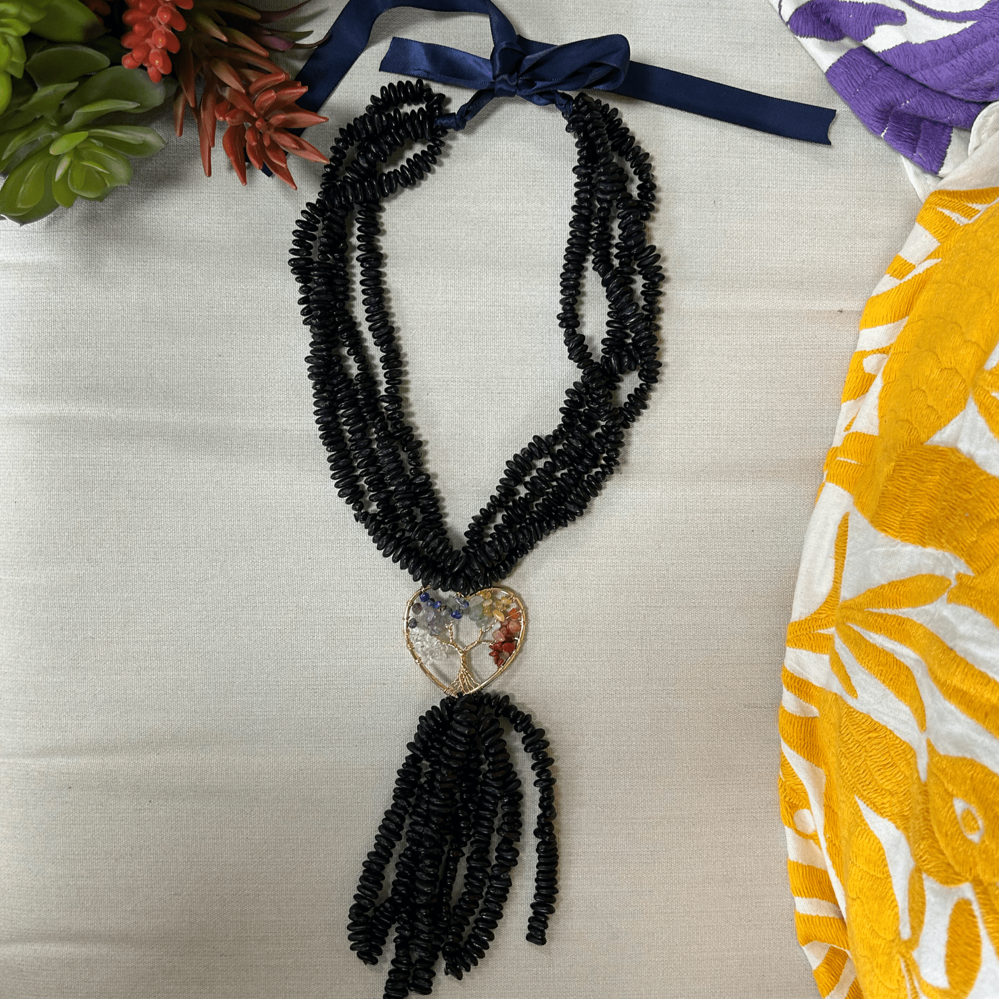 Mexican Seed Braided Necklace - Tree of Life