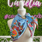 Mexican Silk Embroidered Scarf Mexican Silk Embroidered Scarf