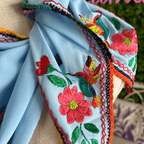 Mexican Silk Embroidered Scarf Mexican Silk Embroidered Scarf