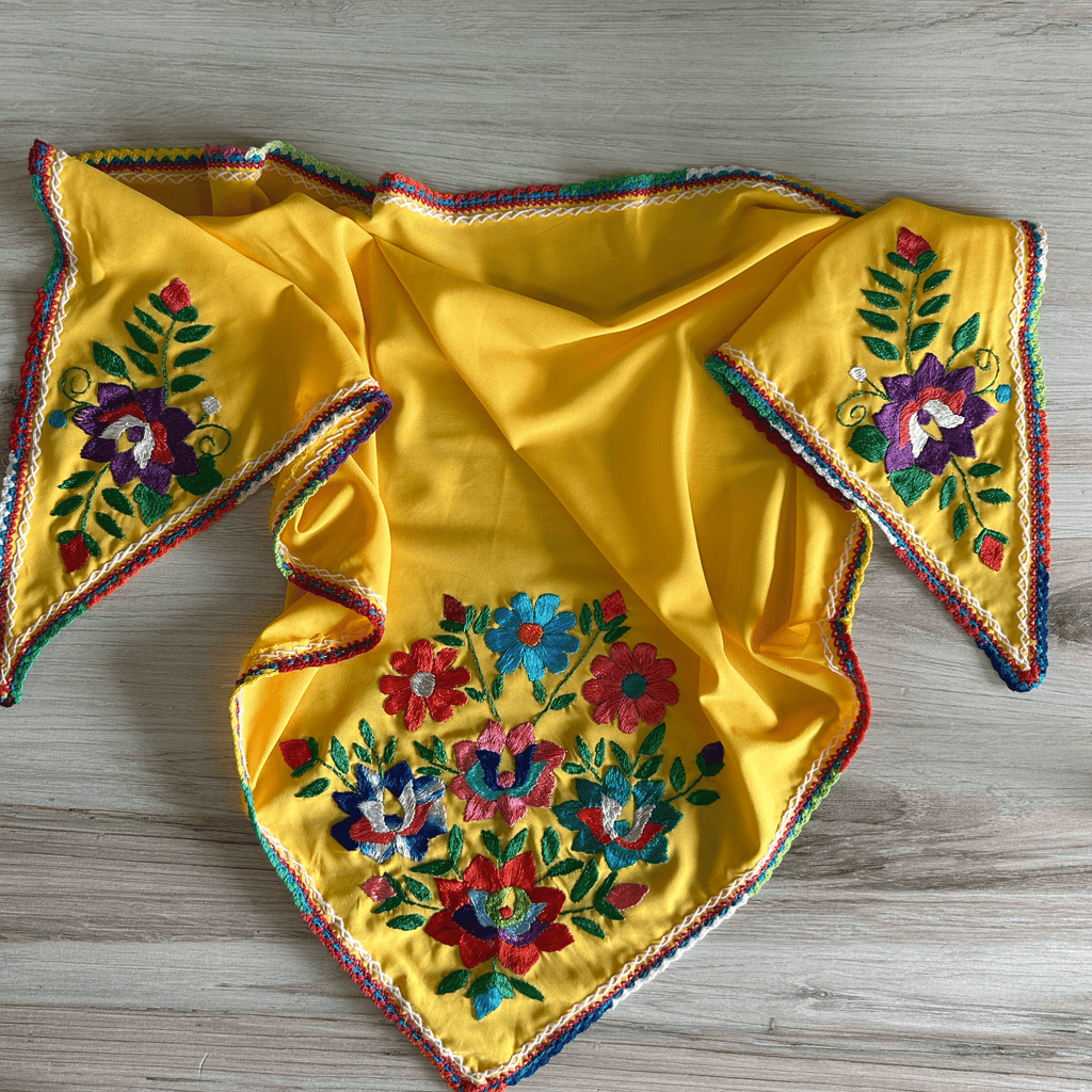 Mexican Silk Embroidered Scarf Mexican Silk Embroidered Scarf