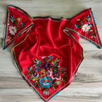 Mexican Silk Embroidered Scarf Mexican Silk Embroidered Scarf