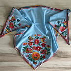 Mexican Silk Embroidered Scarf Mexican Silk Embroidered Scarf