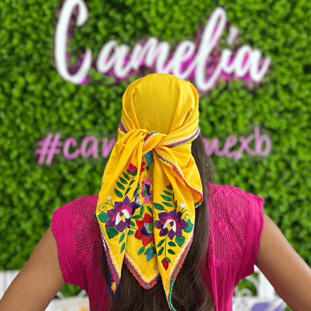 Mexican Silk Embroidered Scarf Mexican Silk Embroidered Scarf