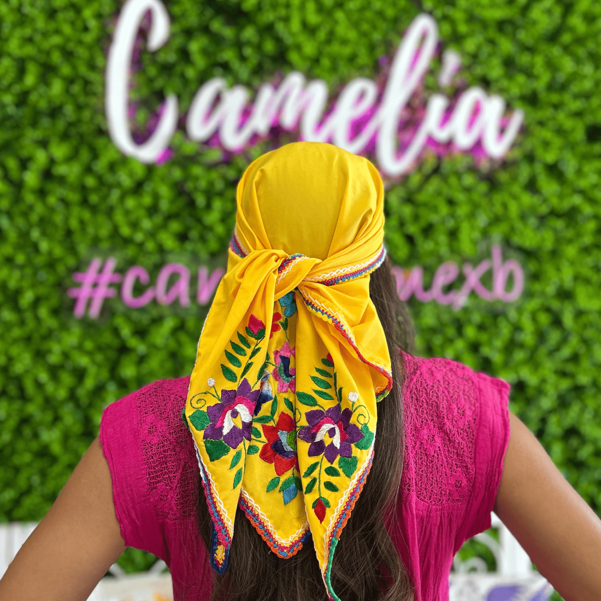 Mexican Silk Embroidered Scarf Mexican Silk Embroidered Scarf