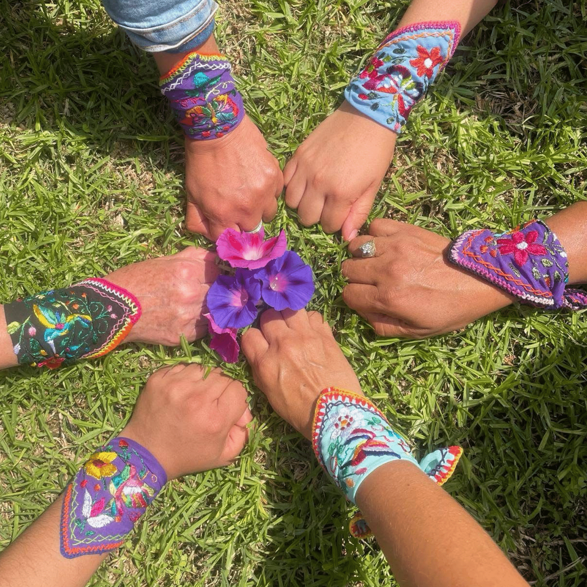 Mexican Silk Embroidered Wristlet Bracelet Mexican Silk Embroidered Wristlet Bracelet