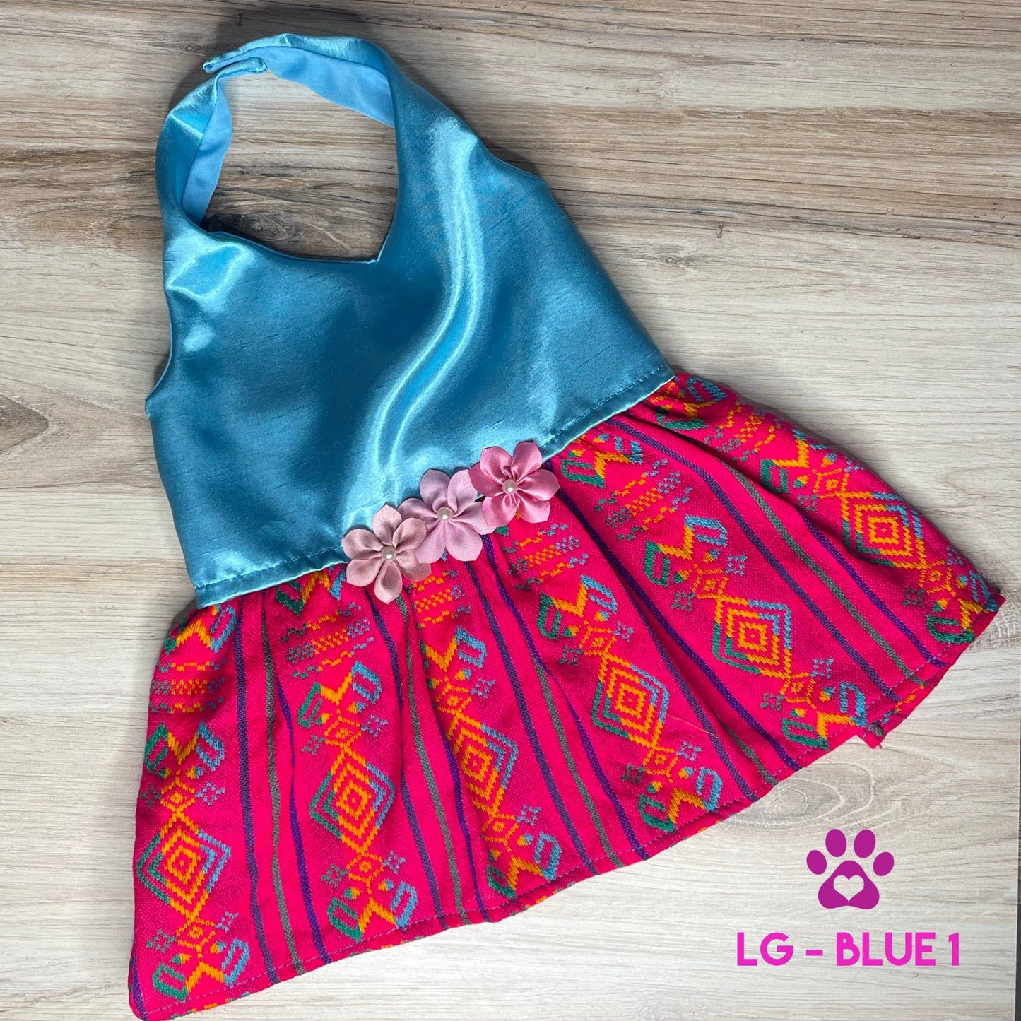 Mexican Style Dog Dress - Cambaya Halter Satin