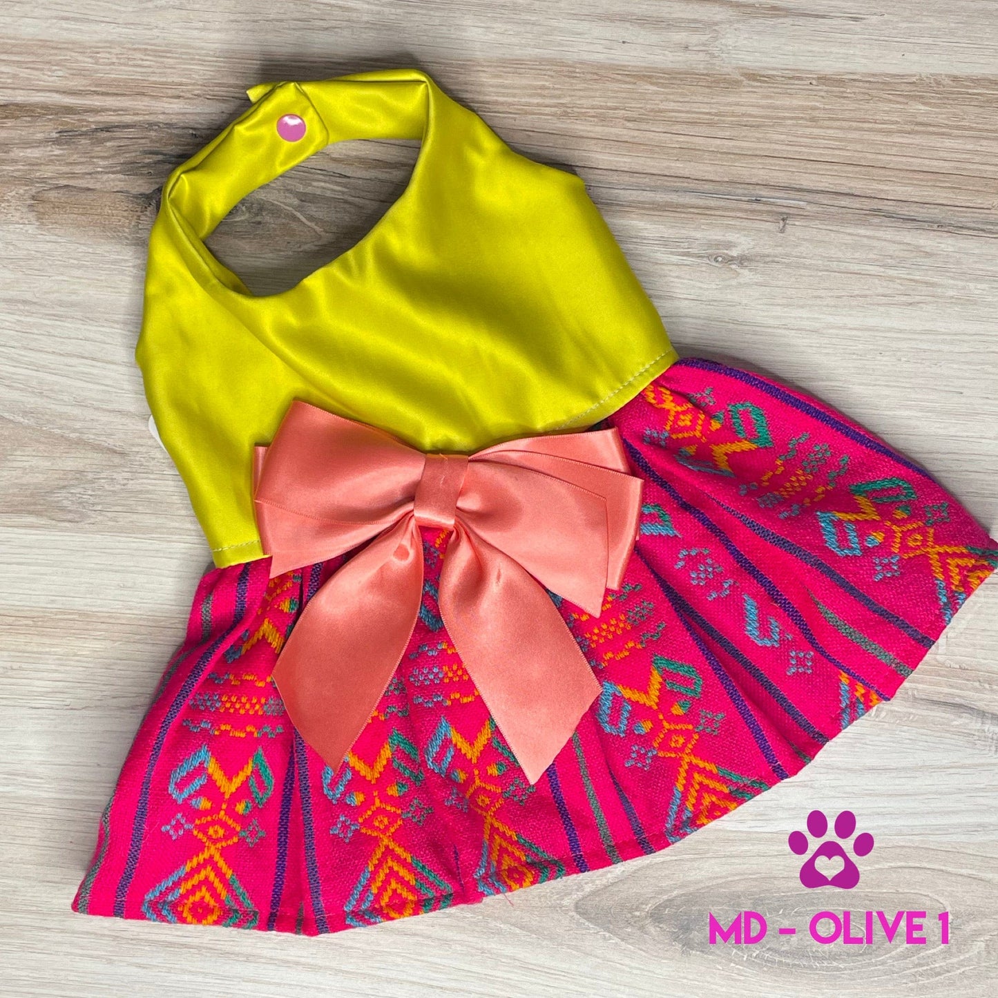 Mexican Style Dog Dress - Cambaya Halter Satin