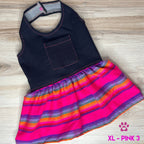 Mexican Style Dog Dress - Denim