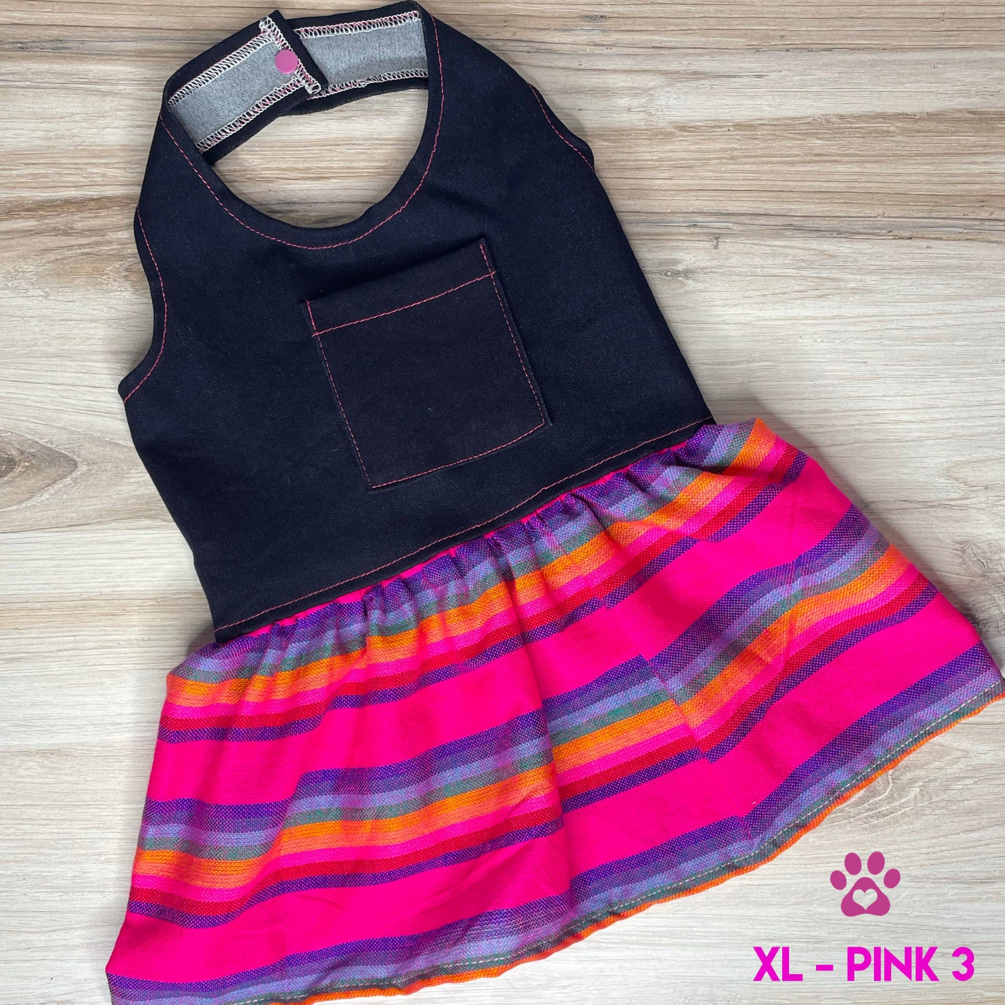Mexican Style Dog Dress - Denim