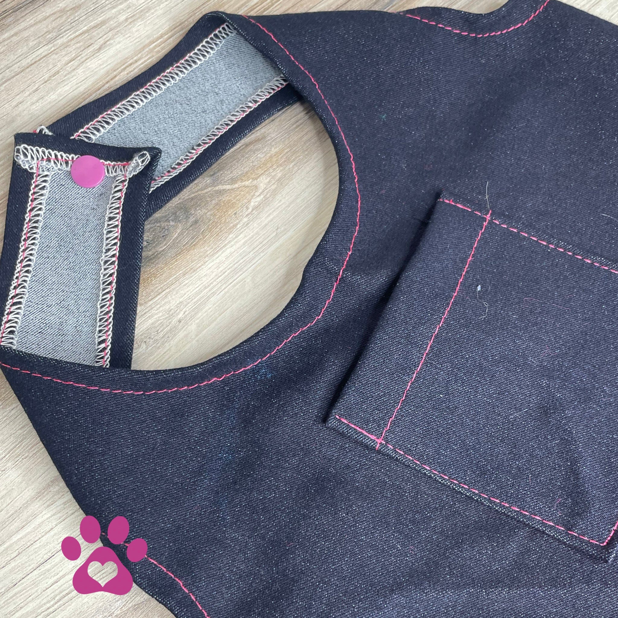 Mexican Style Dog Dress - Denim