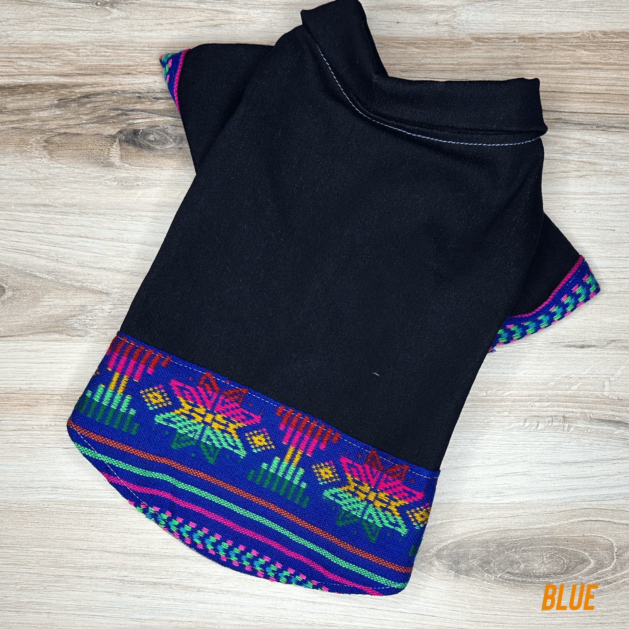 Mexican Style Dog Guayabera Shirt - Denim