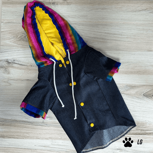 Mexican Style Dog Hoodie Shirt - Denim