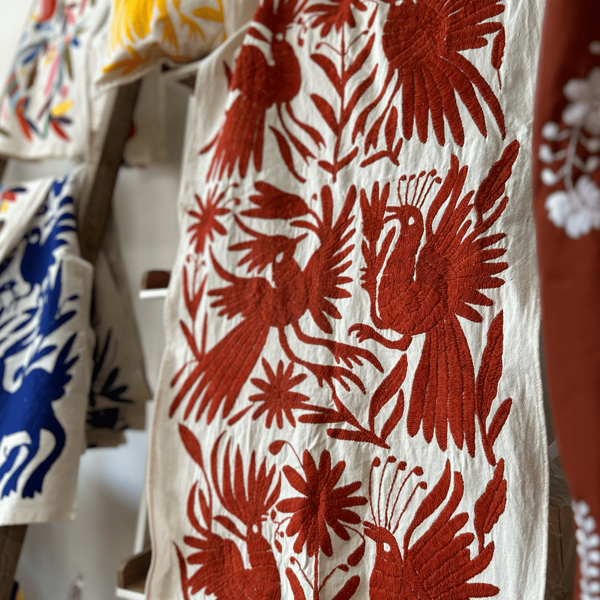 Mexican Table Runner Otomi - Burnt Orange