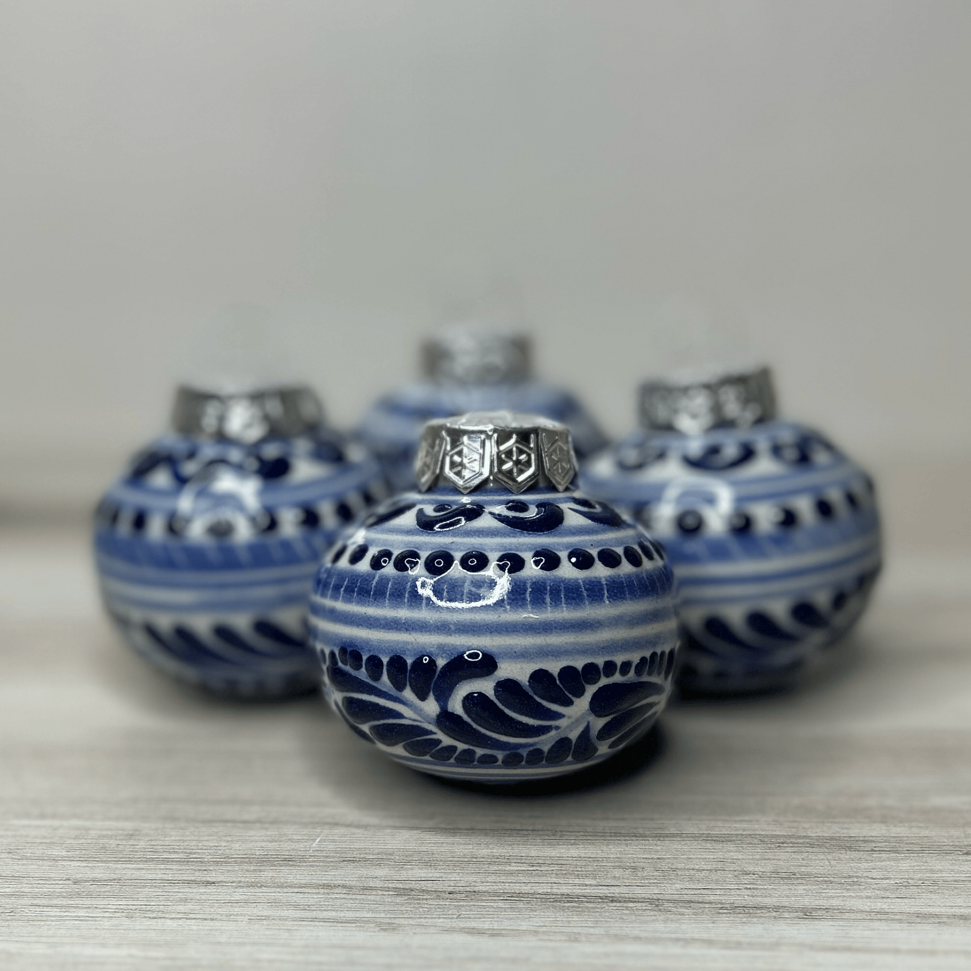 Mexican Talavera Christmas Ornament - Blue Mexican Talavera Christmas Ornament - Blue