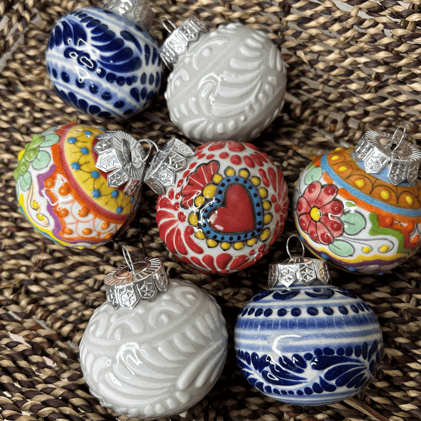 Mexican Talavera Christmas Ornament - Multi Mexican Talavera Christmas Ornament - Multi
