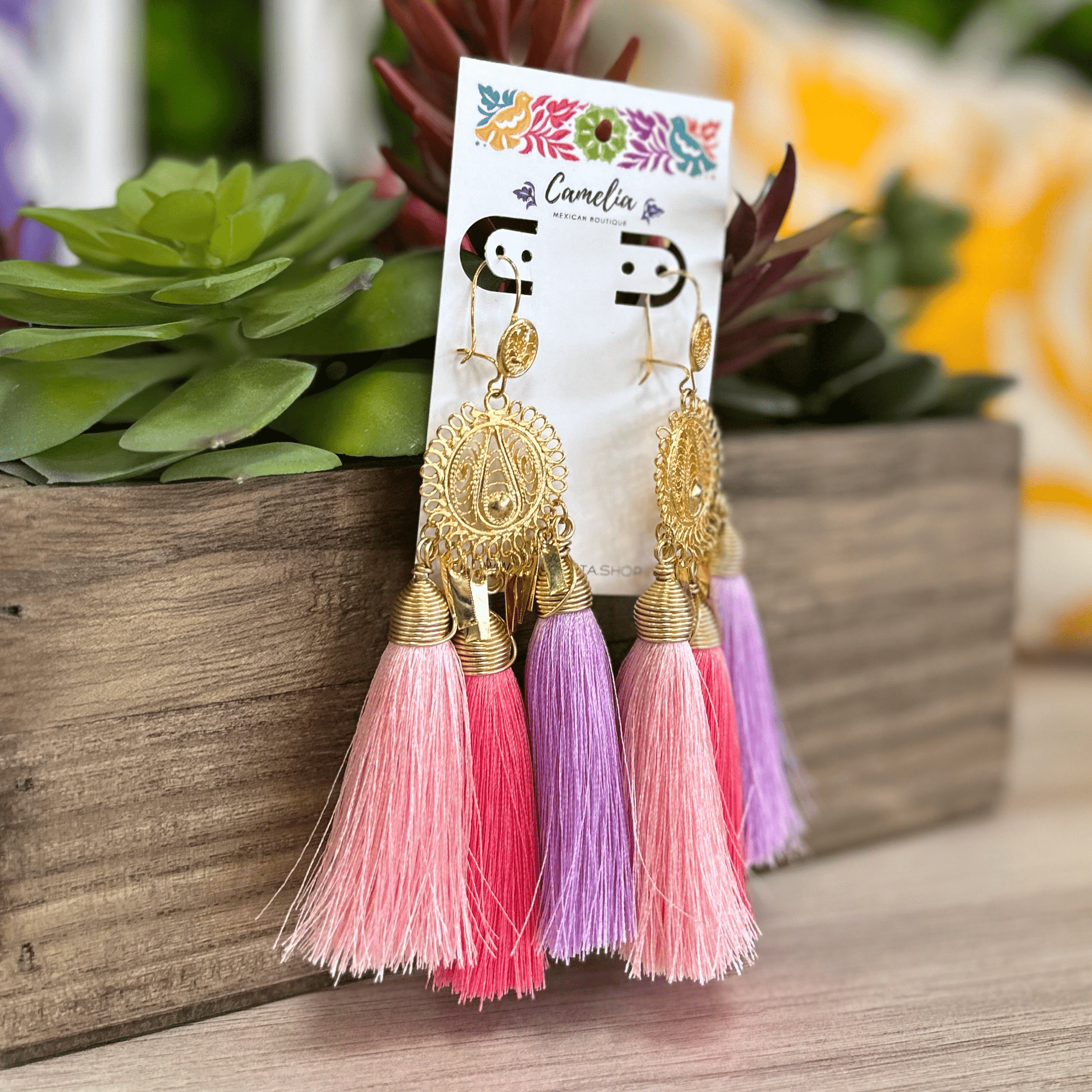 Mexican Tassel Earrings - Filigree