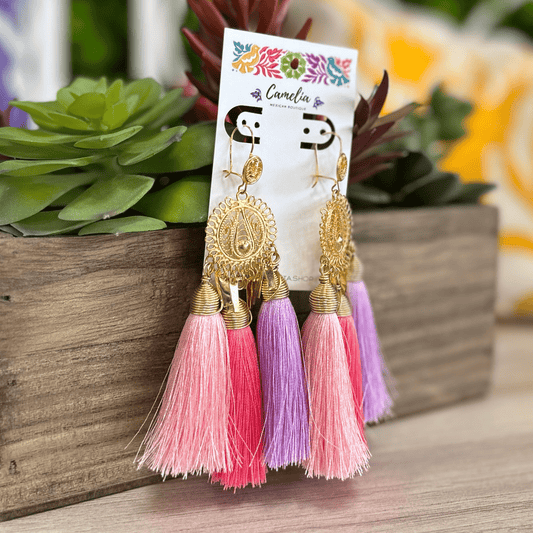 Mexican Tassel Earrings - Filigree