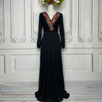 Mexican V-Neck Open Sleeve Maxi Dress - Daisy