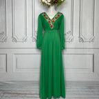 Mexican V-Neck Open Sleeve Maxi Dress - Daisy