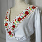 Mexican V-Neck Open Sleeve Maxi Dress - Daisy