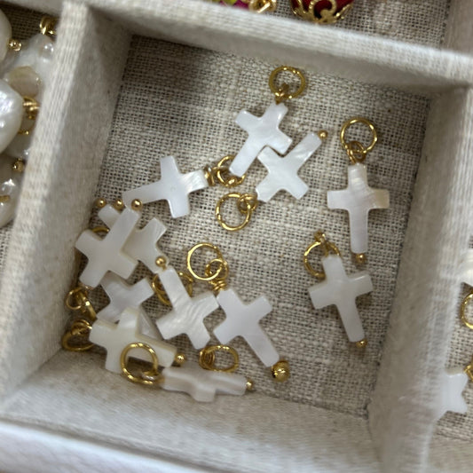 Mother-of-Pearl Cross Charm Mother-of-Pearl Cross Charm | Handmade in Mexico | Camelia