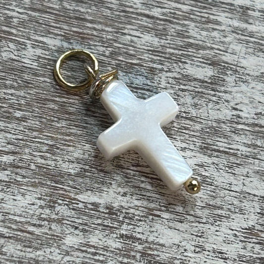 Mother-of-Pearl Cross Charm Mother-of-Pearl Cross Charm | Handmade in Mexico | Camelia