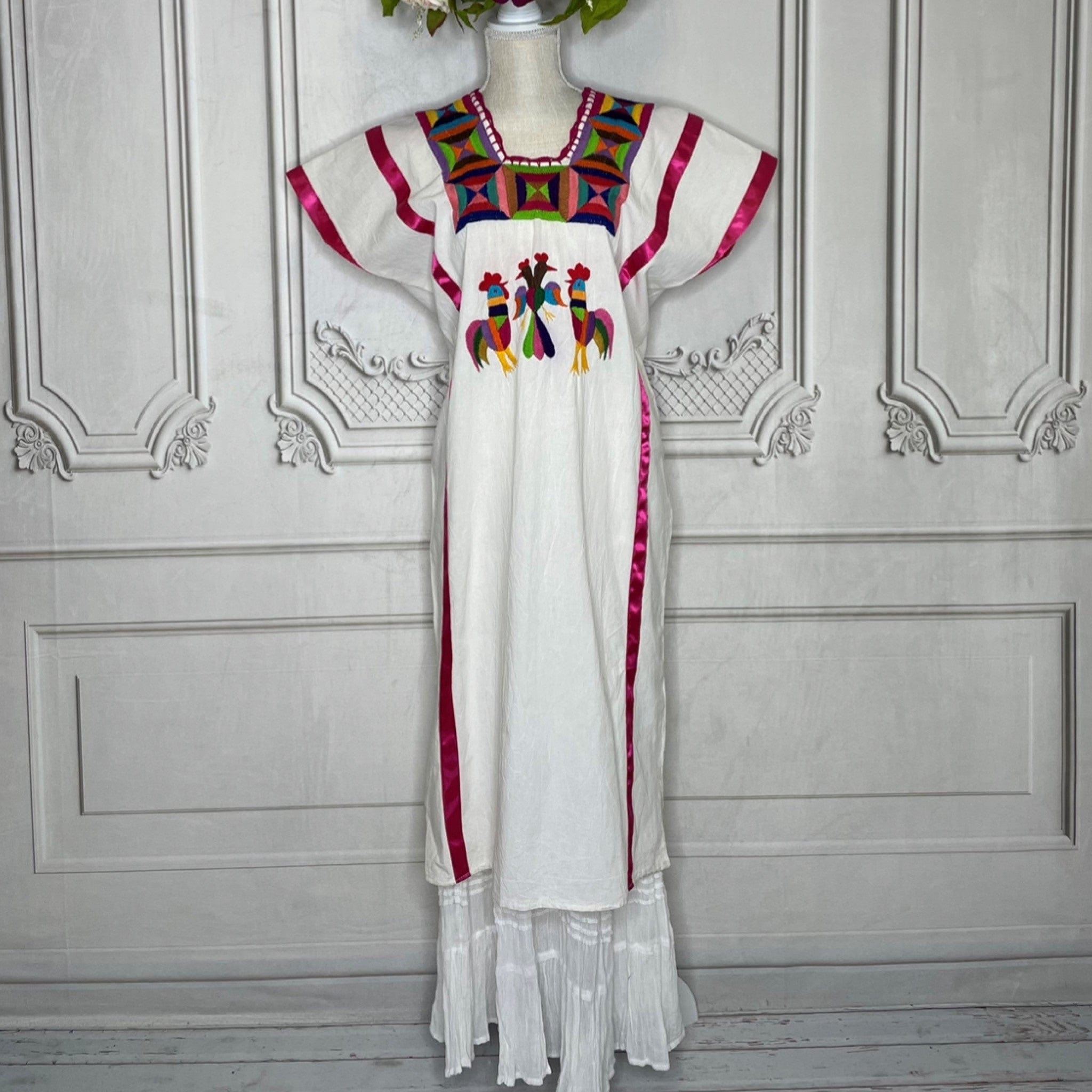 Oaxacan Coastal Huazolo Huipil - Double Headed Rooster