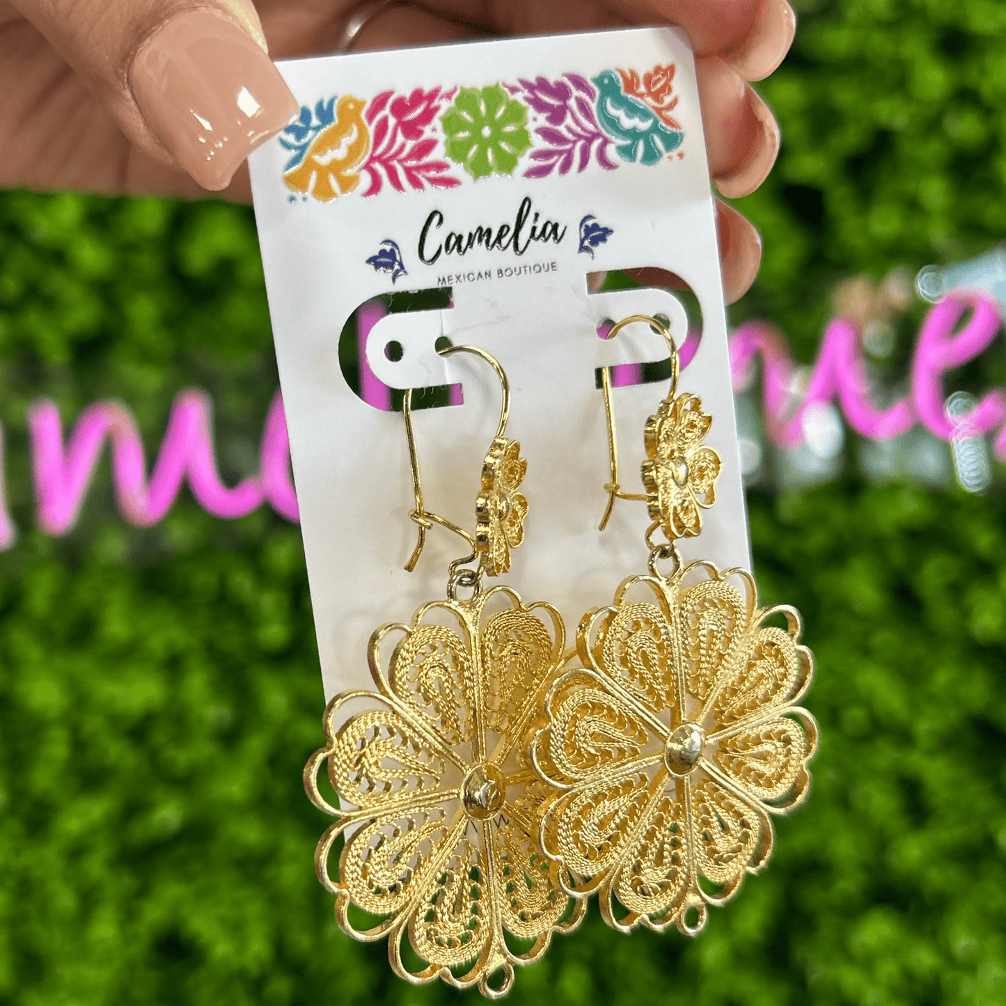 Oaxacan Filigree Earrings - Flower - Large Oaxacan Filigree Earrings - Flower - Large