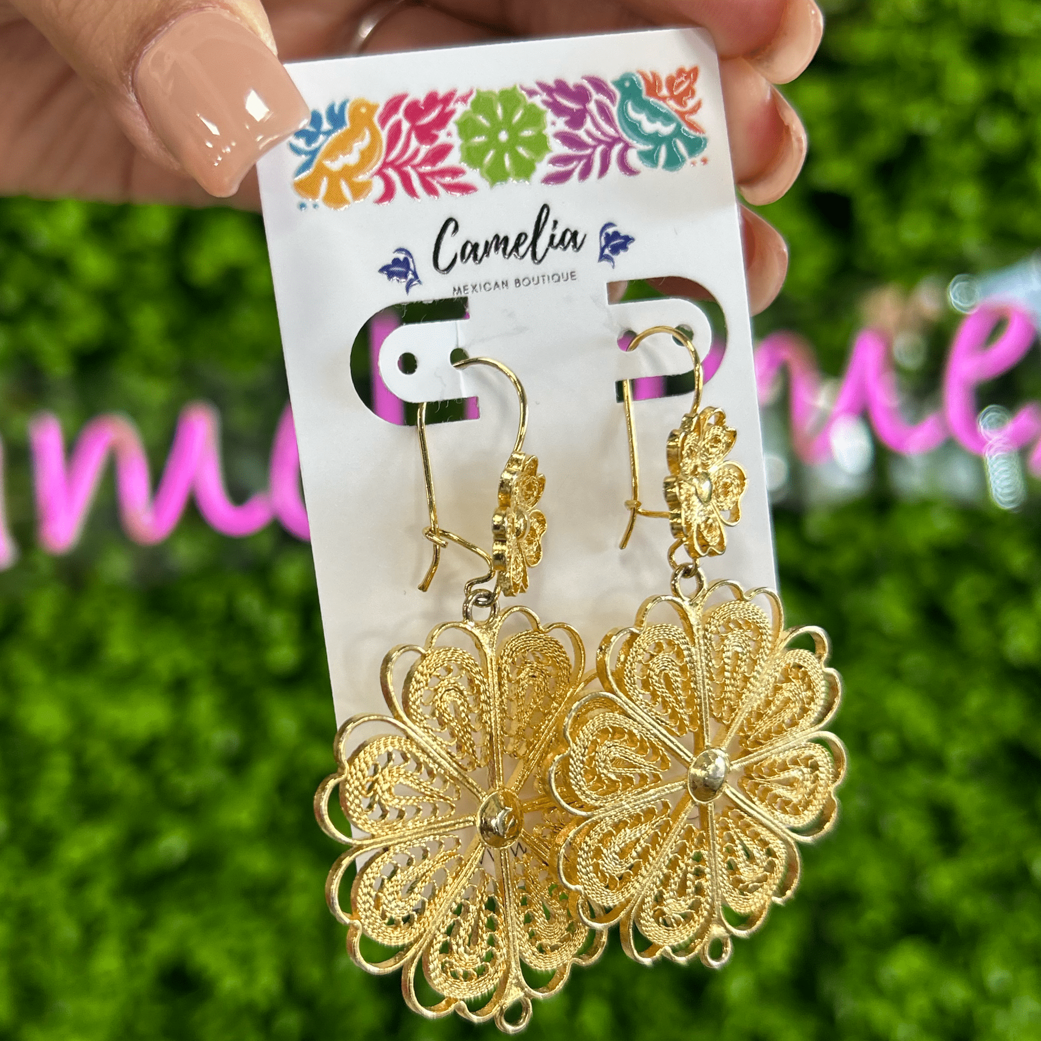 Oaxacan Filigree Earrings - Flower - Large Oaxacan Filigree Earrings - Flower - Large
