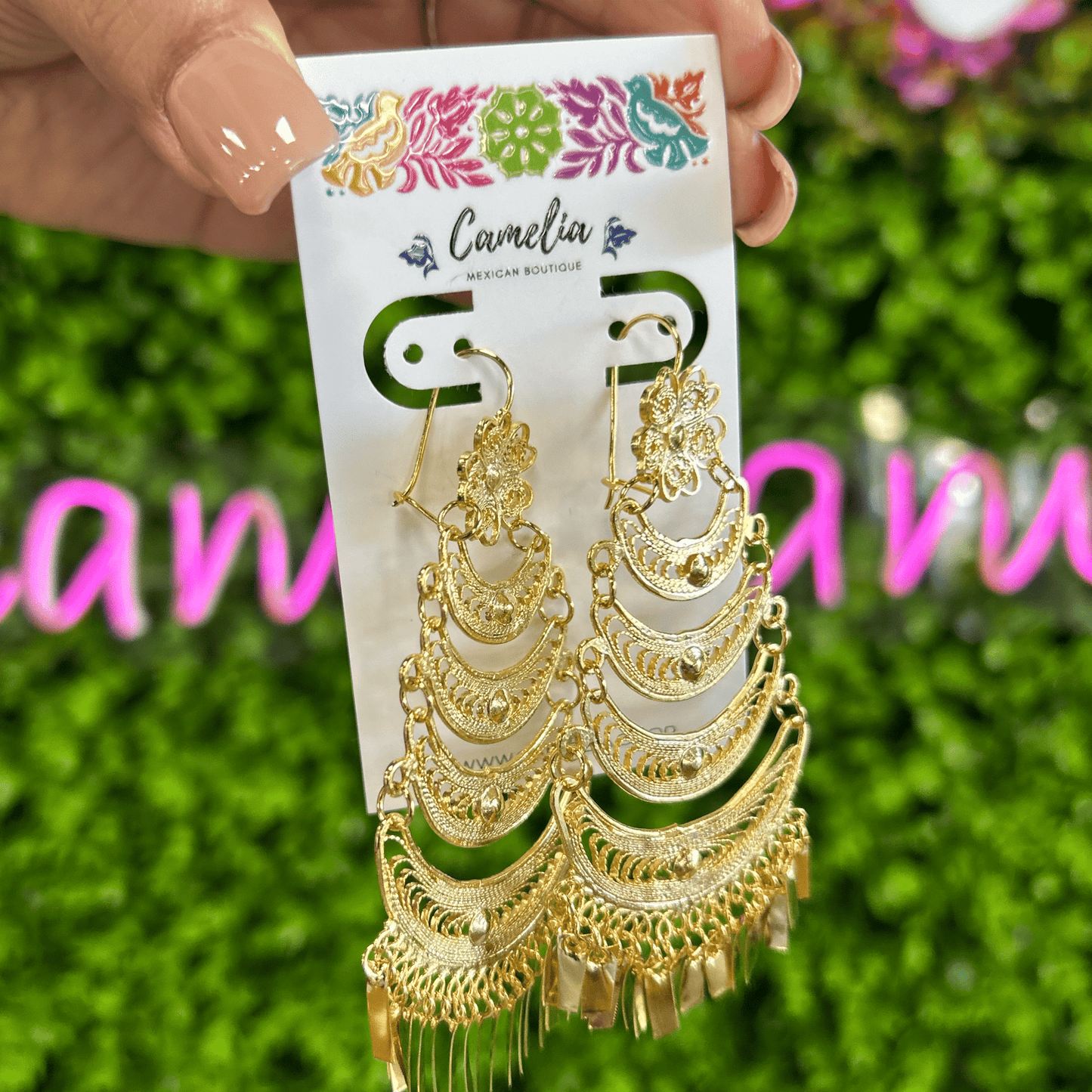 Oaxacan Filigree Earrings - Half Moon- Waterfall - XLarge Oaxacan Filigree Earrings - Half Moon- Waterfall - XLarge