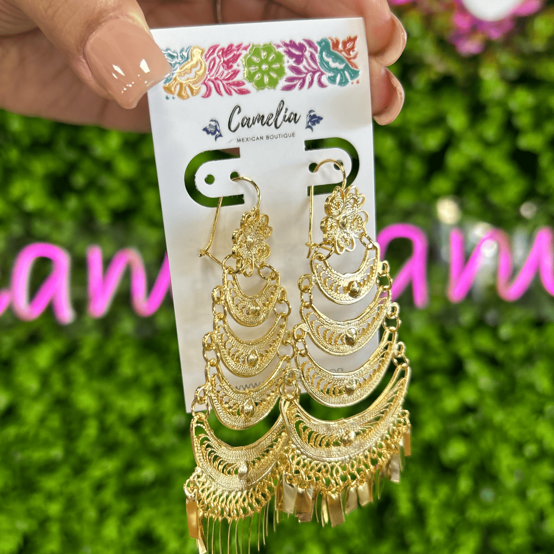 Oaxacan Filigree Earrings - Half Moon- Waterfall - XLarge Oaxacan Filigree Earrings - Half Moon- Waterfall - XLarge