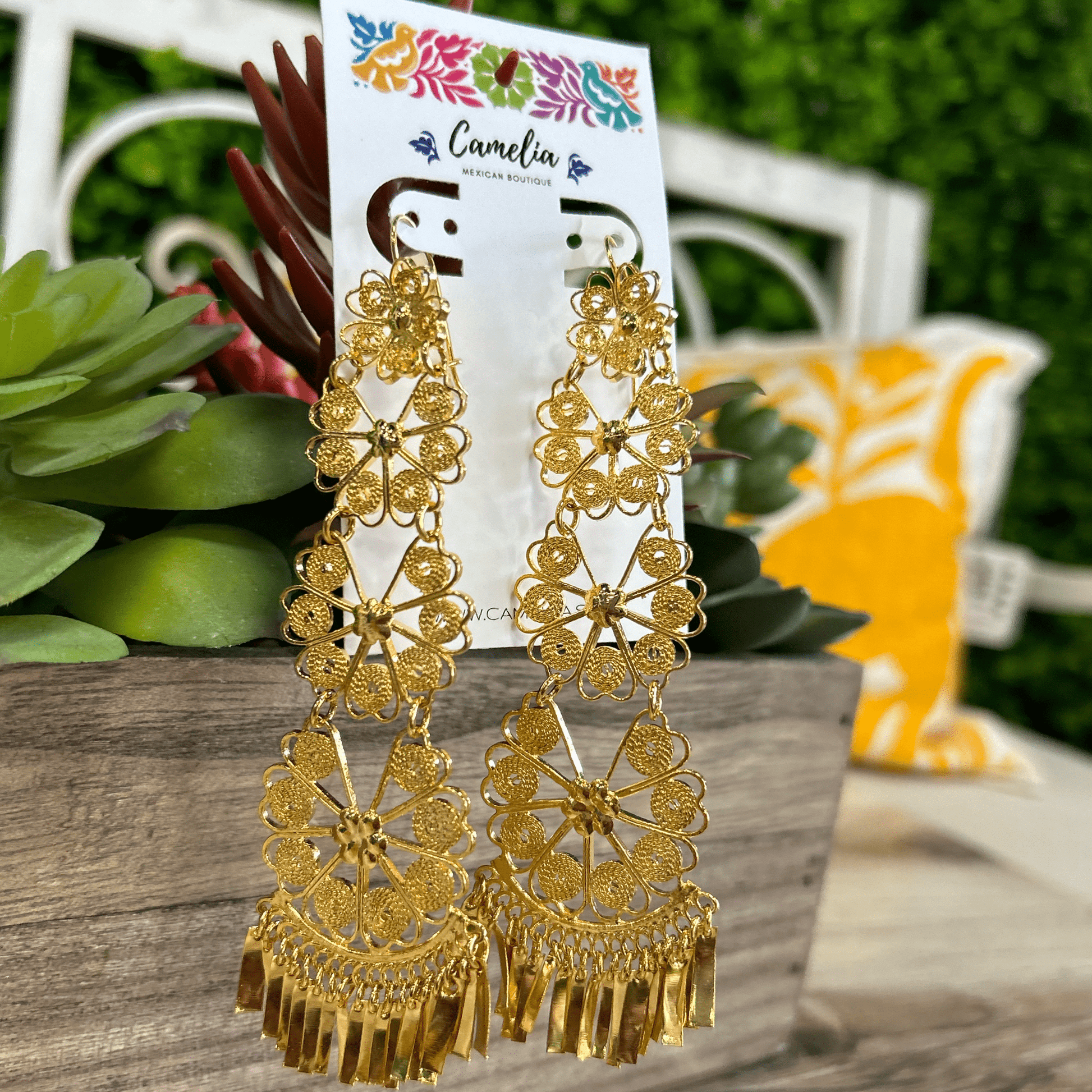 Oaxacan Filigree Earrings - Peacock