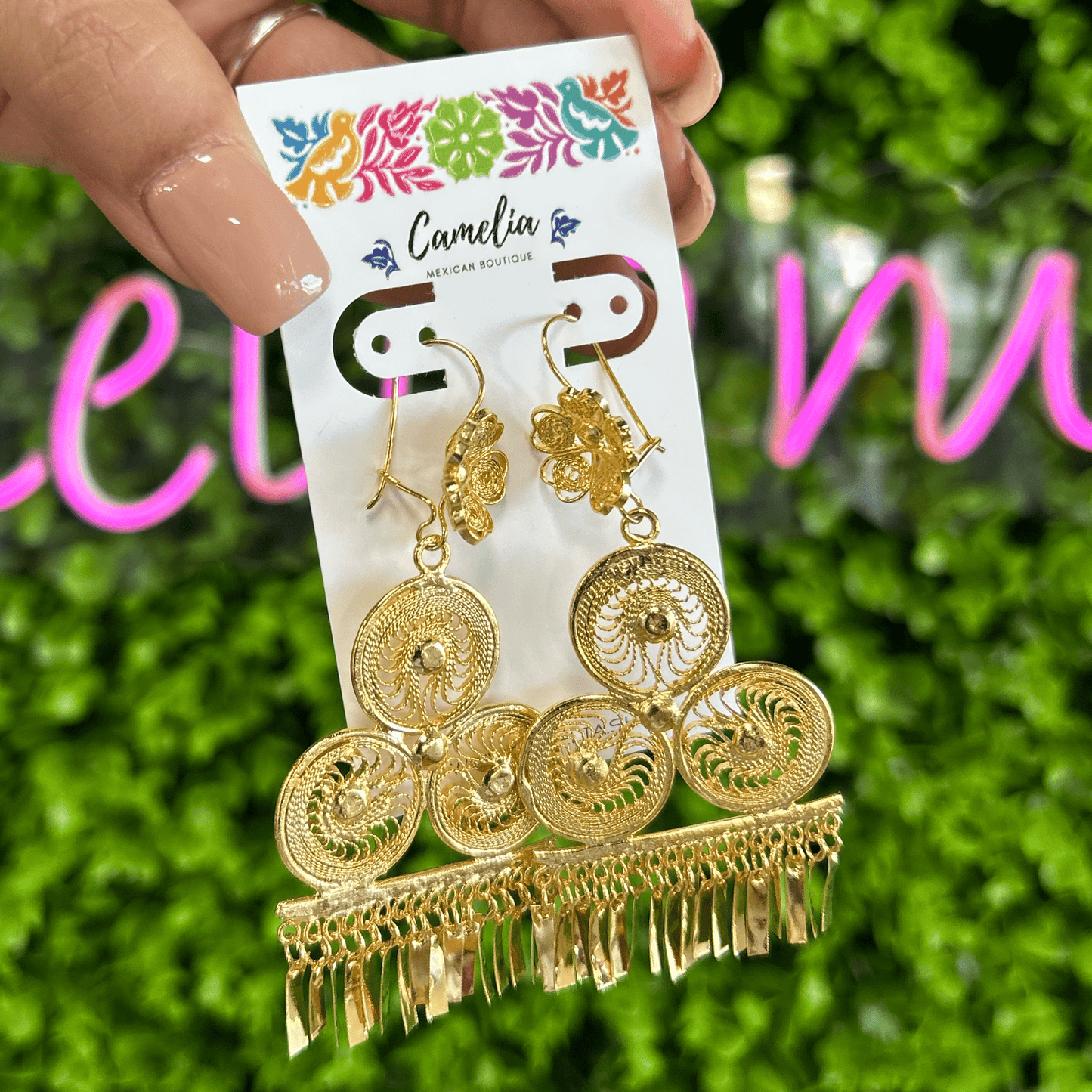 Oaxacan Filigree Earrings - Pyramid - XLarge Oaxacan Filigree Earrings - Pyramid - XLarge