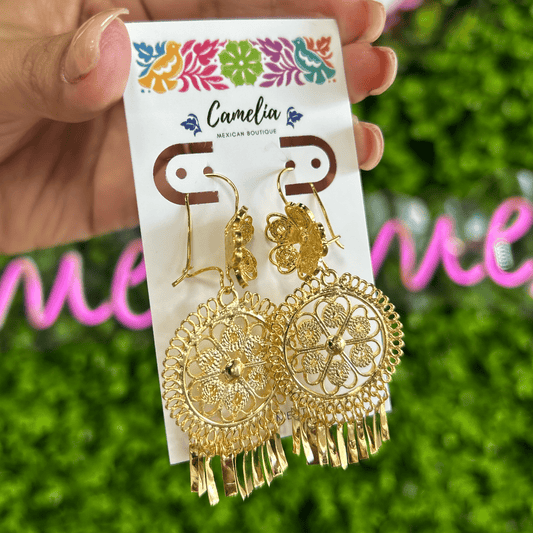 Oaxacan Filigree Earrings - Round Flower - Medium Oaxacan Filigree Earrings - Round Flower - Medium