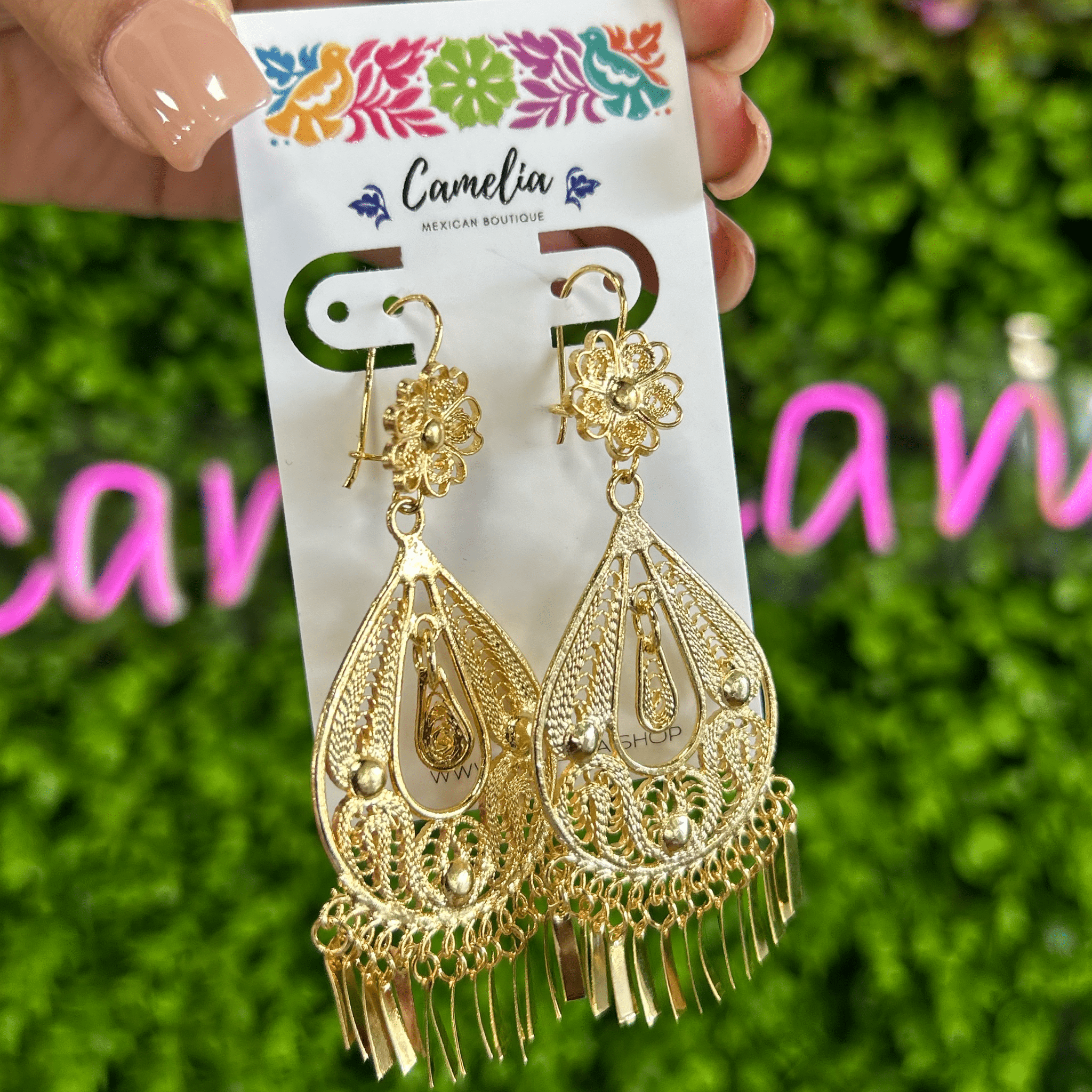 Oaxacan Filigree Earrings - Tear Drop - Large Oaxacan Filigree Earrings - Tear Drop - Large