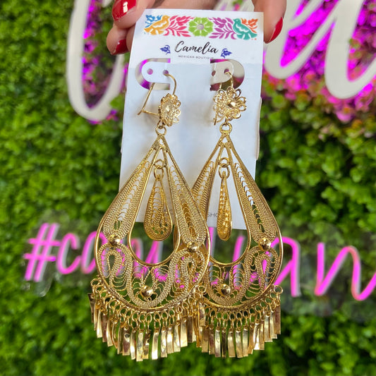 Oaxacan Filigree Earrings - Tear Drop - XLarge Oaxacan Filigree Earrings - Tear Drop - XLarge