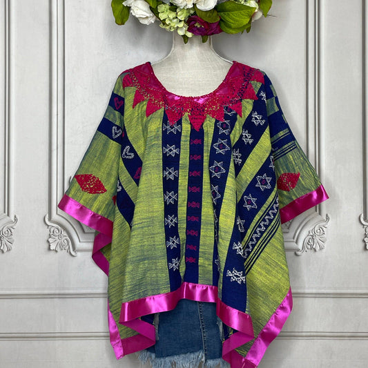 Oaxacan Huipil Blouse - Mixtec Jamiltepec GREEN