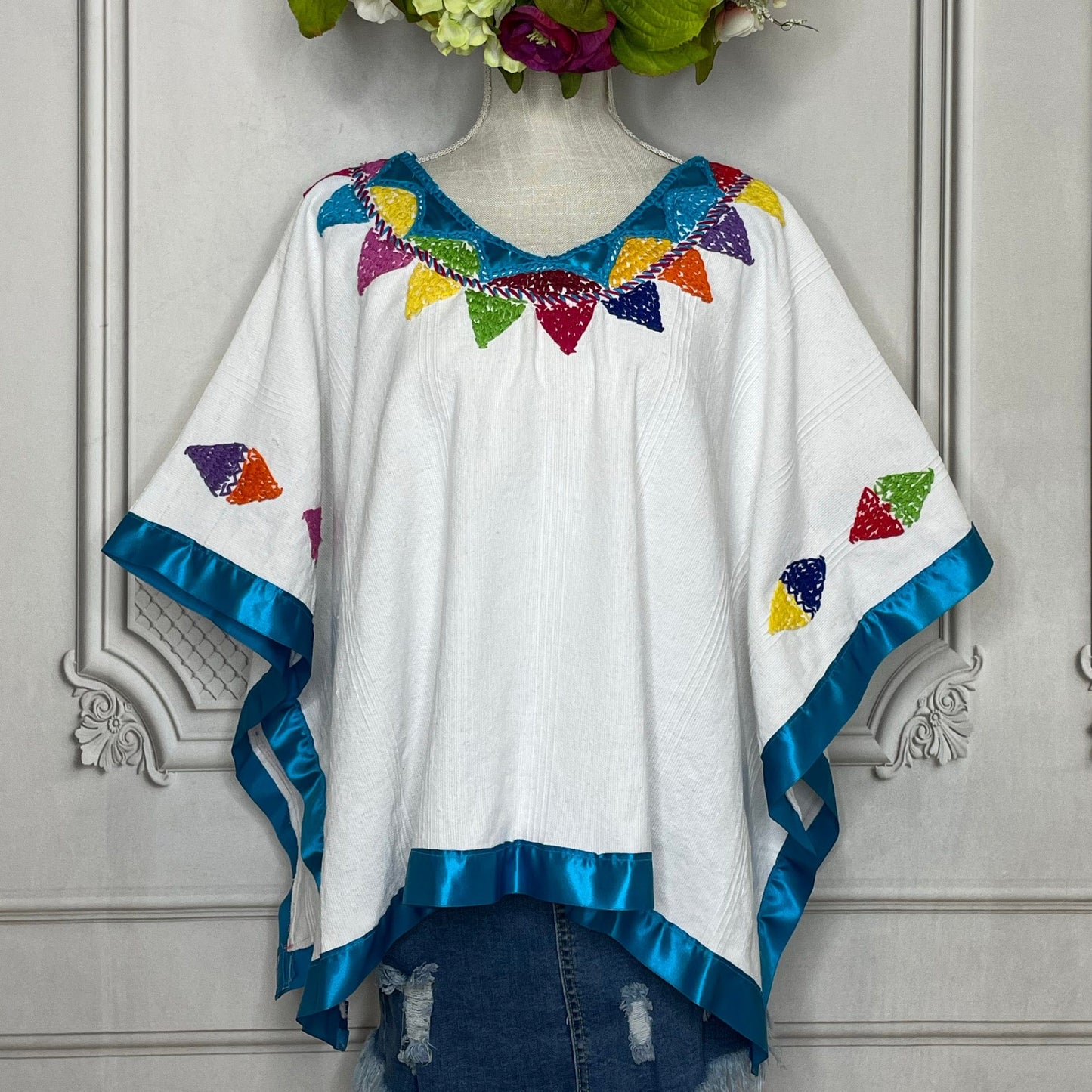 Oaxacan Huipil Blouse - Mixtec Jamiltepec WHITE