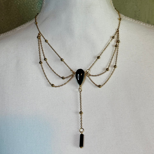 Obsidian Crystal Tiered Necklace Obsidian Crystal Tiered Necklace