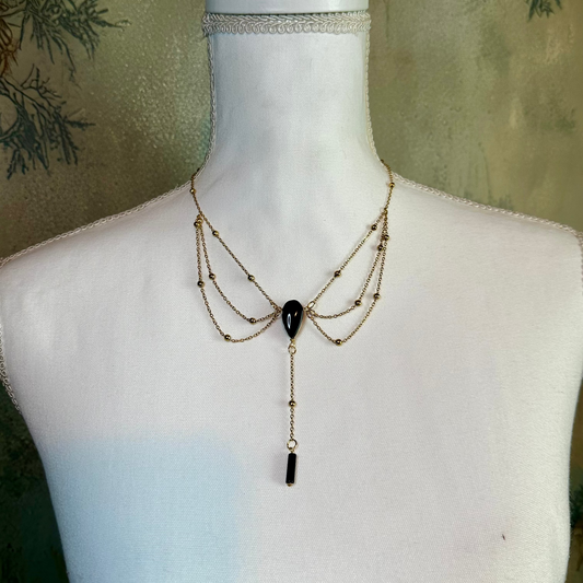 Obsidian Crystal Tiered Necklace Obsidian Crystal Tiered Necklace
