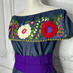 Off Shoulder Denim Mexican Blouse  - Rosie