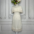 Off Shoulder Gauze Knee Length Dress - Lace Simple